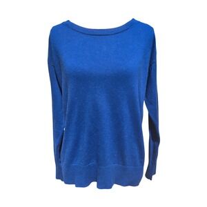 GAP Women's Blue Merino‎ Wool Blend Knit Sweater Crewneck Long Sleeve Medium